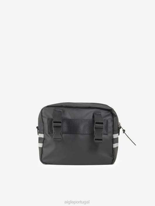 Aigle homens grande bolsa urbana hidrorrepelente com faixas refletivas 5l preto acessórios D4DF387
