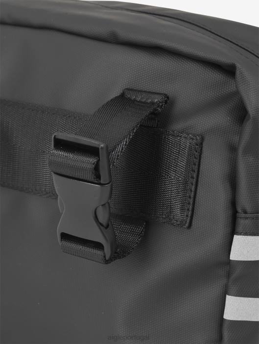 Aigle homens grande bolsa urbana hidrorrepelente com faixas refletivas 5l preto acessórios D4DF387