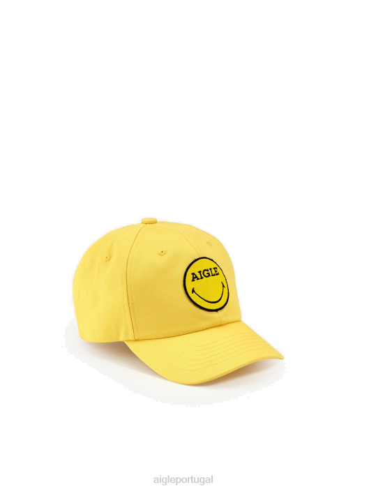 Aigle x Smiley homens boné sorridente amarelo acessórios D4DF400