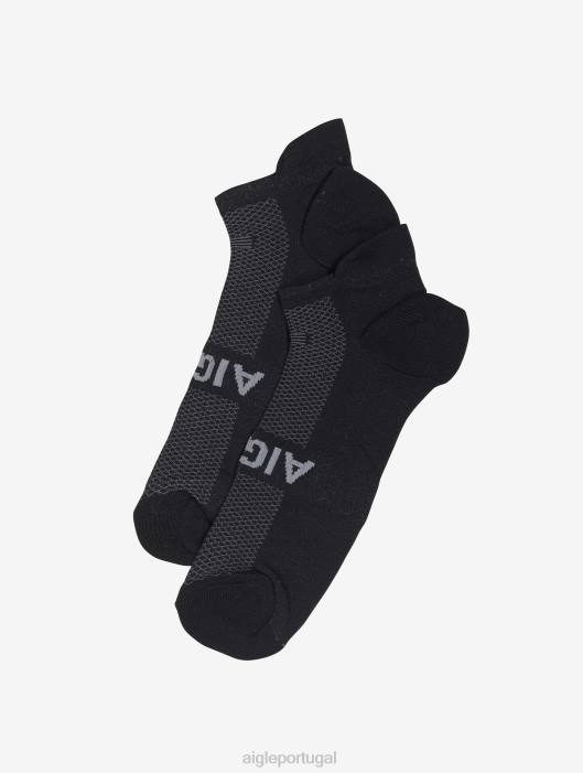 Aigle homens meias jacquard baixas com reforço preto acessórios D4DF398