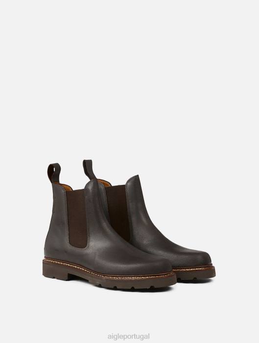 Aigle homens botas de couro marrom escuro botas D4DF312