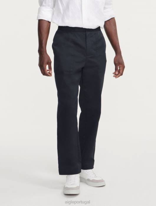 Aigle homens calças de secagem rápida com cintura elástica preto roupas D4DF41