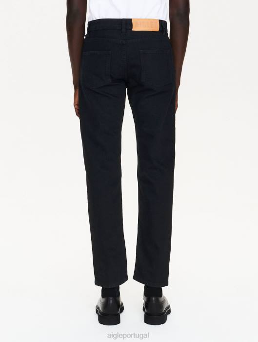 Aigle homens jeans icônicos preto roupas D4DF71