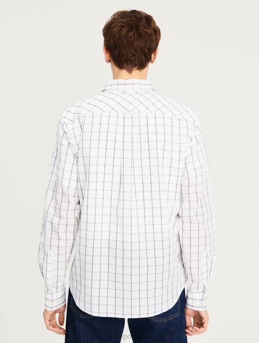 Aigle homens camisa da verificação branco roupas D4DF104