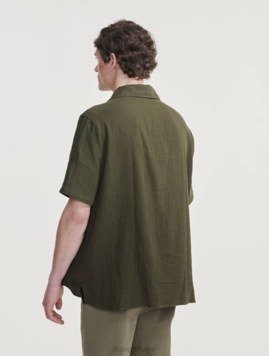 Aigle homens camisa manga curta gás algodão advogado roupas D4DF21