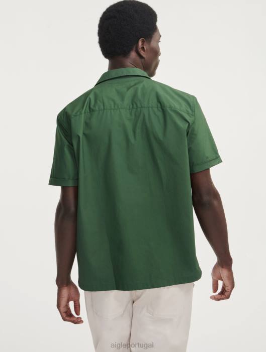 Aigle homens camisa militar manga curta botânico roupas D4DF56