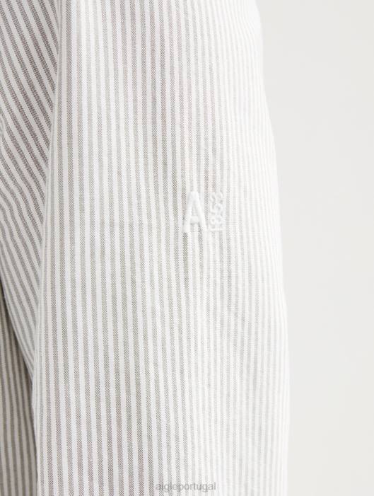 Aigle homens camisa oxford manga longa listrada Rua Taillis roupas D4DF90
