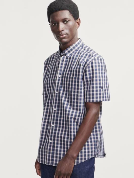 Aigle homens camisa xadrez manga curta império ch roupas D4DF100