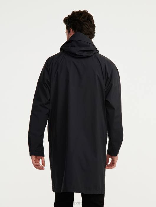 Aigle homens jaqueta mtd com capuz longo preto roupas D4DF184