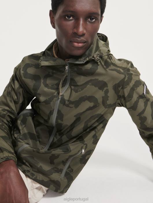 Aigle homens jaqueta resistente à água com estampa compactável taillis pr eu roupas D4DF192