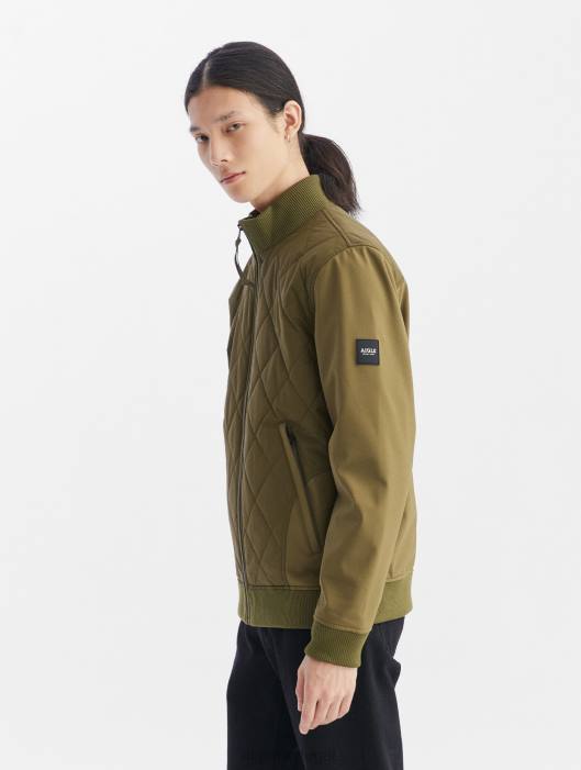 Aigle homens jaqueta de material misto caqui roupas D4DF93