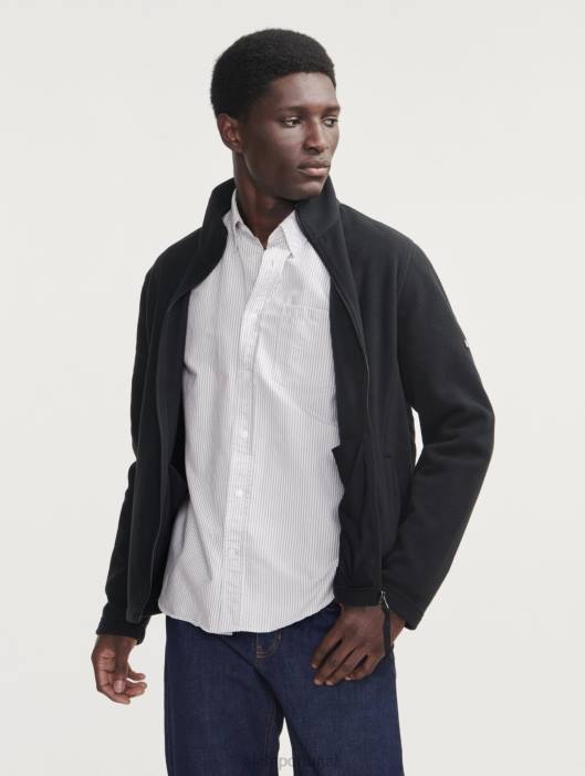 Aigle homens lã de microfibra com zíper preto roupas D4DF18