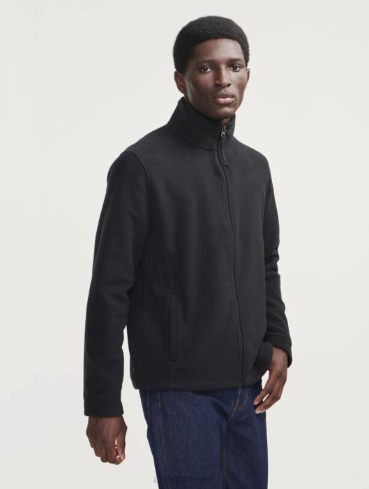 Aigle homens lã de microfibra com zíper preto roupas D4DF18