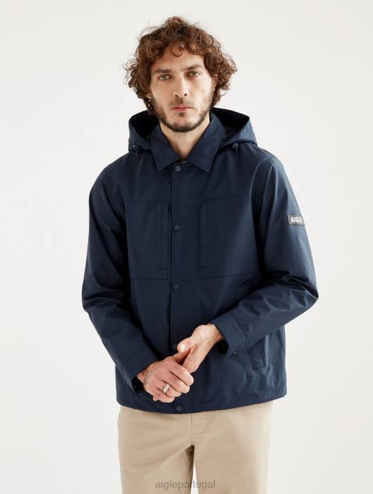 Aigle homens parka curta gore-tex com capuz destacável império eu roupas D4DF201