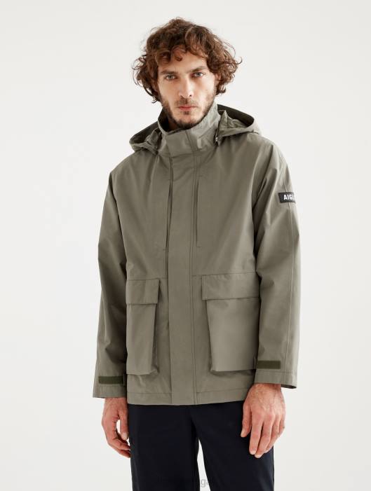 Aigle homens parka curta gore-tex com capuz destacável taillis eu roupas D4DF169