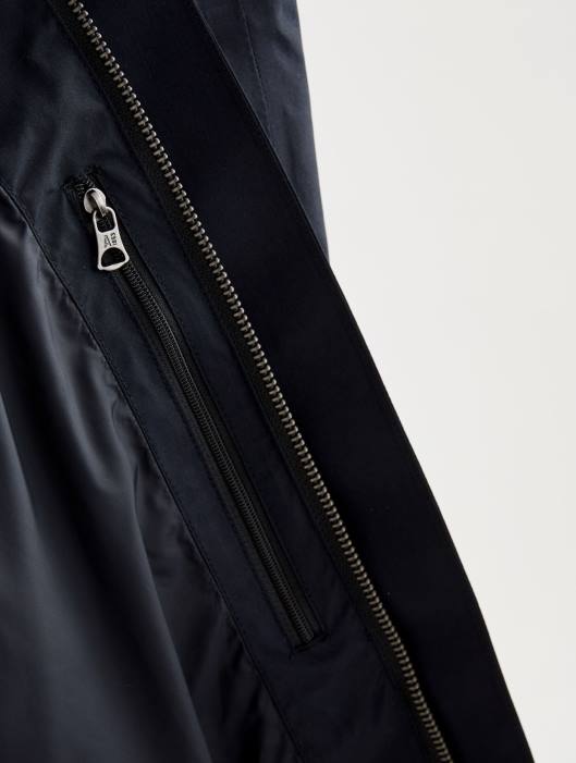 Aigle homens parka gore-tex com capuz longo preto roupas D4DF168