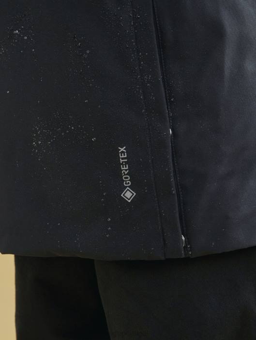 Aigle homens parka gore-tex com capuz longo preto roupas D4DF194