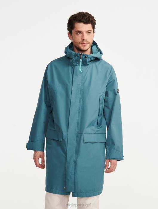 Aigle homens parka longa gore-tex paclite com capuz duplo hidro roupas D4DF193