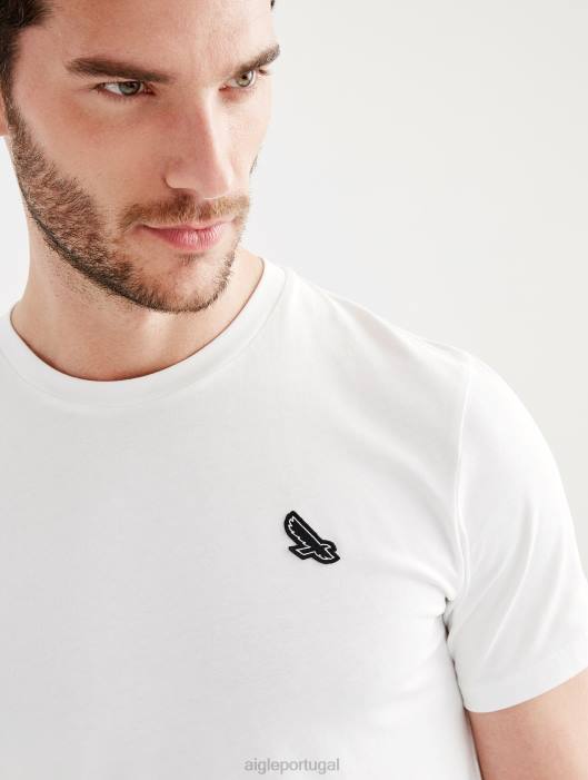 Aigle homens camiseta com gola redonda branco roupas D4DF138