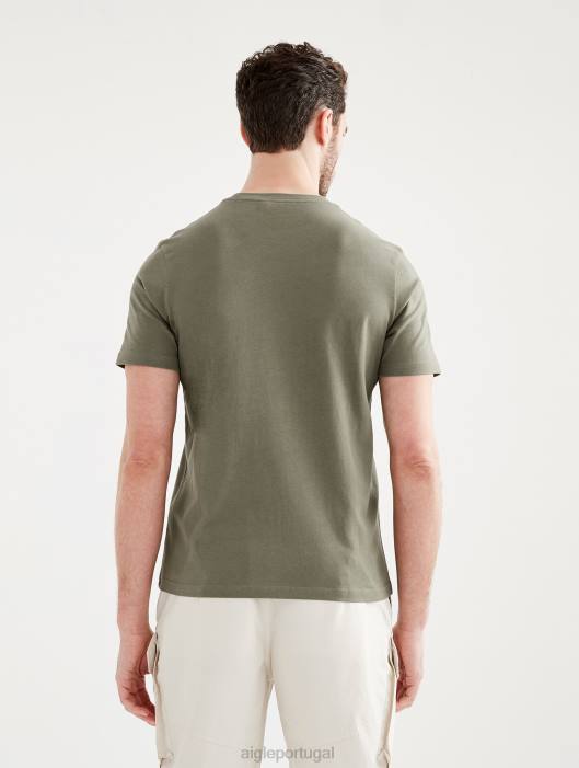 Aigle homens camiseta estampada com gola redonda taillis roupas D4DF62