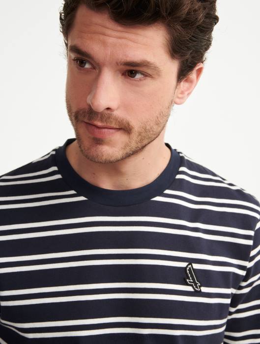 Aigle homens camiseta listrada com gola redonda império st roupas D4DF132