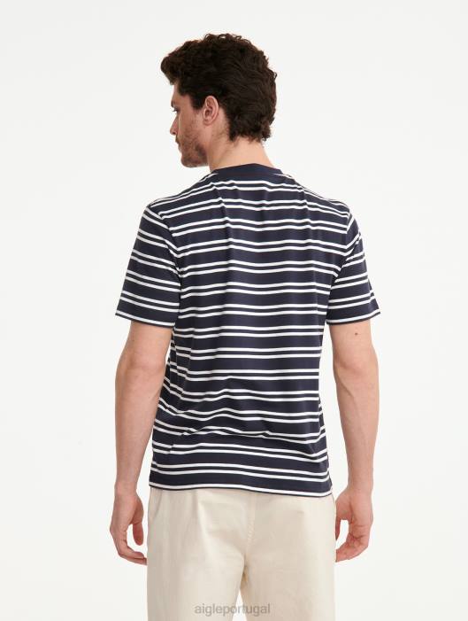Aigle homens camiseta listrada com gola redonda império st roupas D4DF132