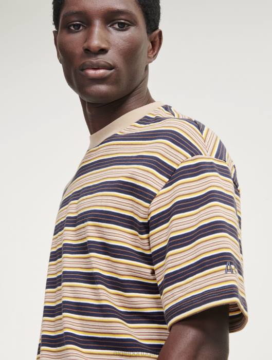 Aigle homens camiseta listrada com gola redonda império st roupas D4DF4