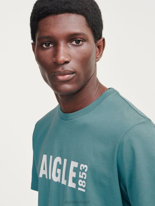 Aigle homens camiseta piratex estampada com gola redonda hidro roupas D4DF70