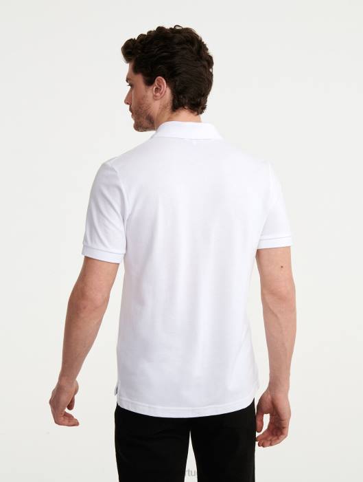 Aigle homens polo de manga curta e secagem rápida branco roupas D4DF63