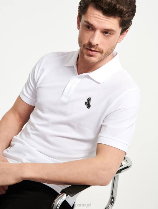 Aigle homens polo de manga curta e secagem rápida branco roupas D4DF63