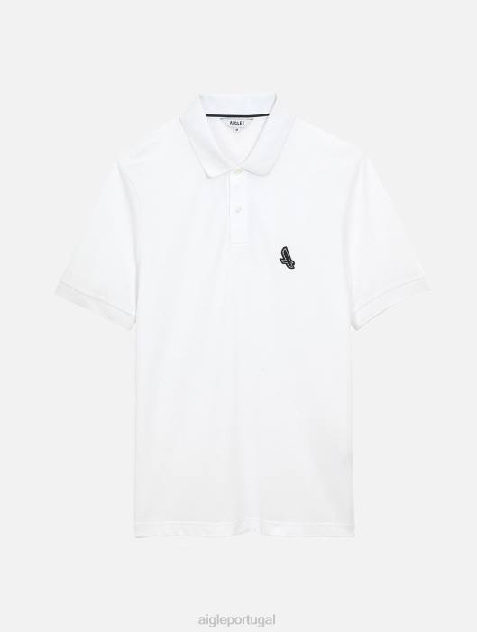 Aigle homens polo de manga curta e secagem rápida branco roupas D4DF63