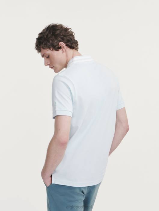Aigle homens polo manga curta com gola dupla glacon roupas D4DF124