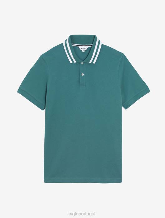 Aigle homens polo manga curta com gola dupla hidro roupas D4DF42