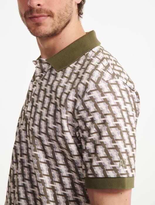 Aigle homens polo manga curta com monograma taillis pr roupas D4DF119