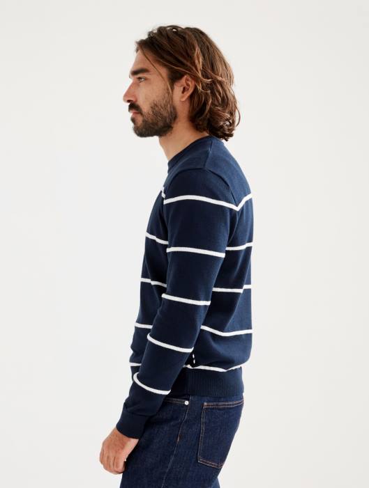 Aigle homens feito na França suéter de marinheiro com gola redonda e calibre fino império st roupas D4DF83