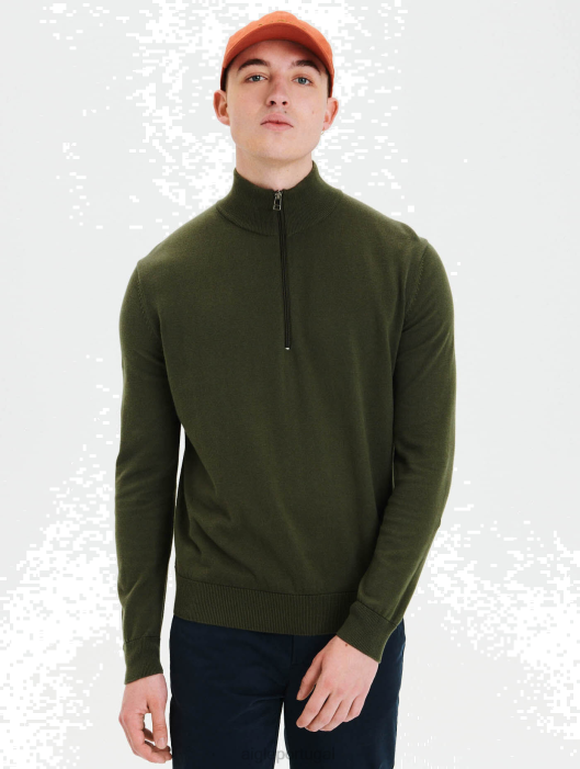 Aigle homens suéter com gola aberta e zíper feito de algodão orgânico advogado roupas D4DF75