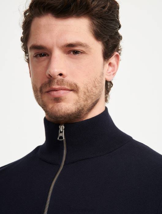 Aigle homens suéter de gola alta com meio zíper e calibre fino Império roupas D4DF30