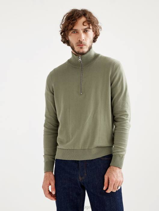 Aigle homens suéter de gola alta com meio zíper e calibre fino taillis roupas D4DF39