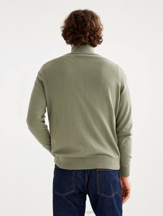 Aigle homens suéter de gola alta com meio zíper e calibre fino taillis roupas D4DF39