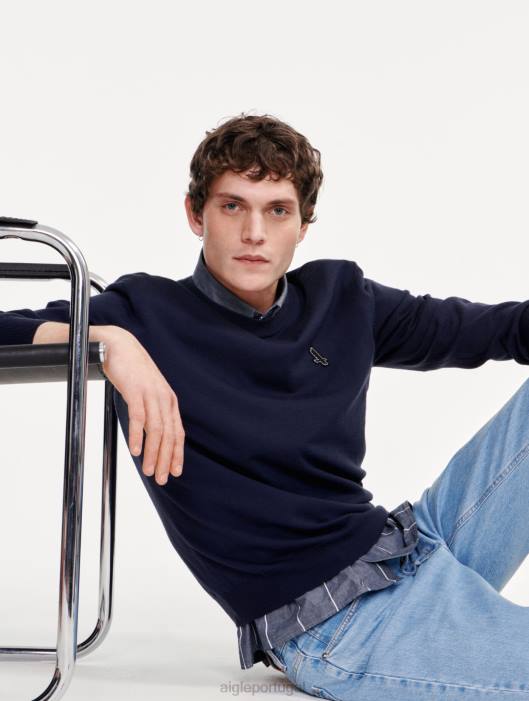 Aigle homens suéter de gola redonda de calibre fino Império roupas D4DF151