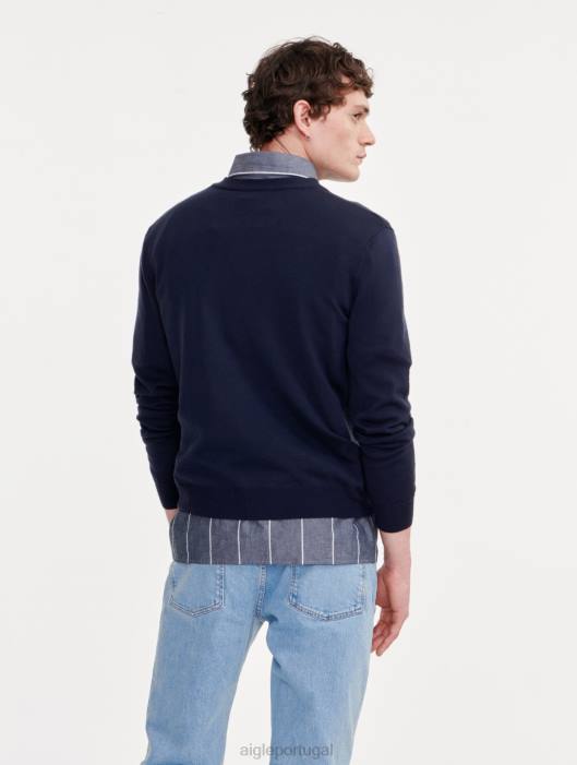 Aigle homens suéter de gola redonda de calibre fino Império roupas D4DF151