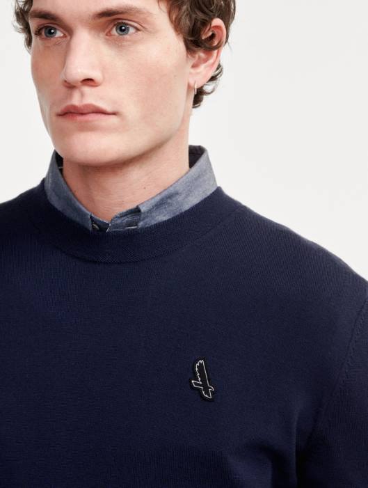 Aigle homens suéter de gola redonda de calibre fino Império roupas D4DF151