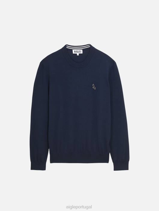 Aigle homens suéter de gola redonda de calibre fino Império roupas D4DF151