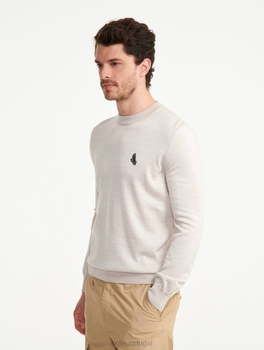 Aigle homens suéter de gola redonda de calibre fino zibelina roupas D4DF134