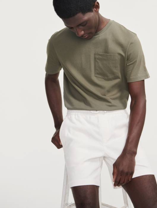 Aigle homens shorts de veludo cotelê leite roupas D4DF11