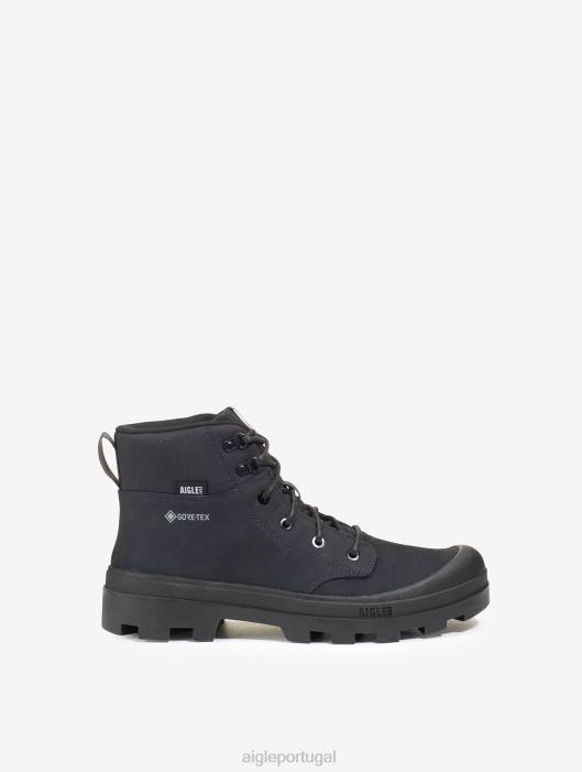 Aigle homens o icônico sapato de caminhada em couro gore-tex preto sapato D4DF264