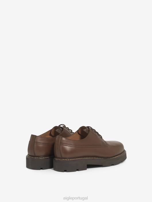 Aigle homens o sapato derby de couro com costura norueguesa bourbon sapato D4DF302