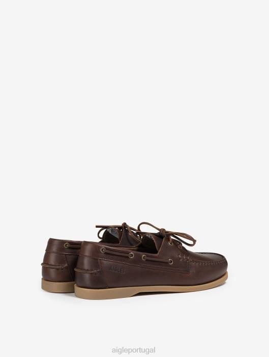 Aigle homens sapato de barco de couro marrom sapato D4DF329