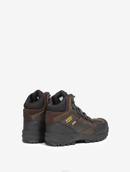 Aigle homens sapatos de segurança de couro impermeáveis ​​e respiráveis marrom escuro sapato D4DF296