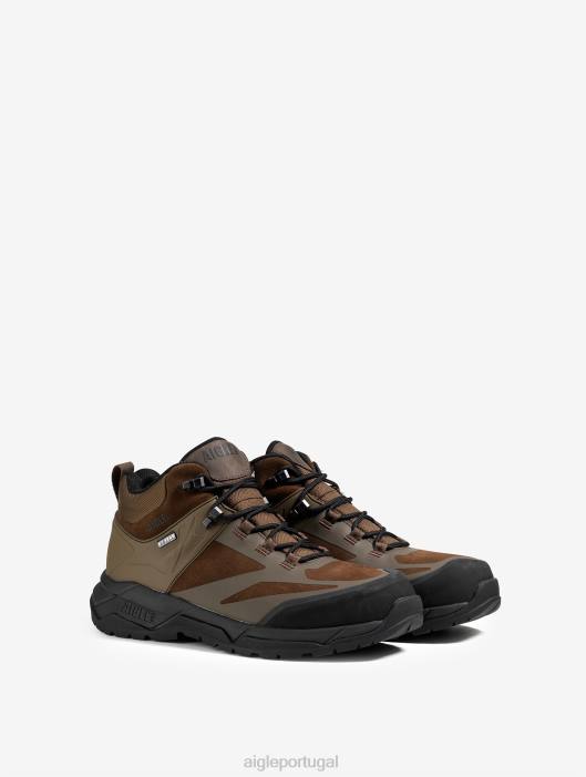 Aigle homens o sapato de caminhada ultraleve com membrana impermeável marrom escuro sapato D4DF260